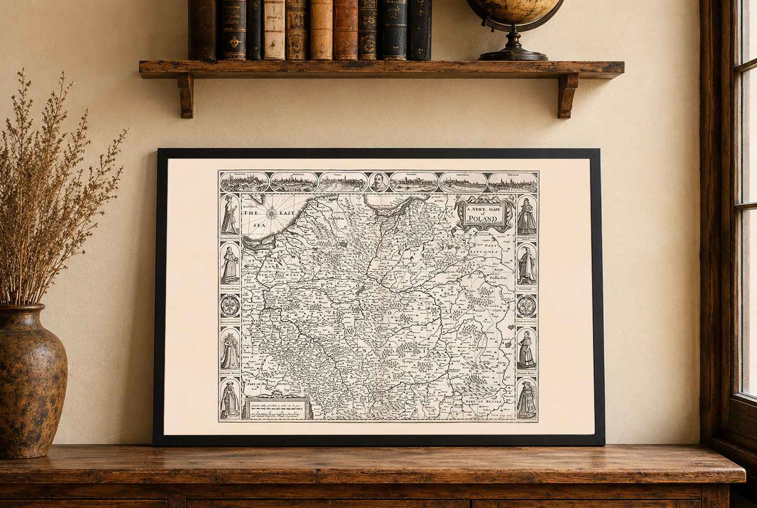 Poland Map Poster (1676) - Historic Map of the Polish-Lithuanian Commonwealth (Copy)